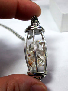 raw diamond crystal necklace