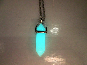 glowing stone point necklace