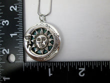 Load image into Gallery viewer, moon and sun locket with measurement