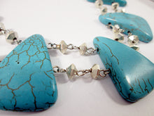 Load image into Gallery viewer, closeup view of turquoise statement necklace