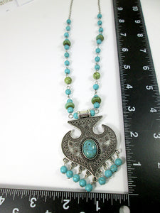 turquoise tassel necklace with measurement