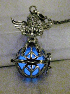 Glow in the Dark Angel Caller Necklace, Harmony Ball Locket Necklace