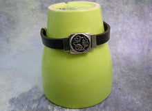 Load image into Gallery viewer, Nehalennia goddess leather bracelet, three dolphins in a circle bracelet , for unisex, genuine flat leather.