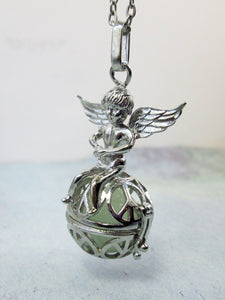 Glow in the Dark Angel Caller Necklace, Harmony Ball Locket Necklace