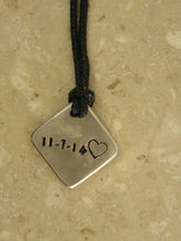 Load image into Gallery viewer, sample of pendant back engraving-numbers