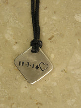Load image into Gallery viewer, sample of pendant back engraving-numbers
