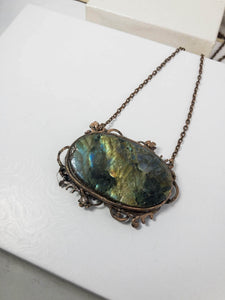back view of labradorite pendant
