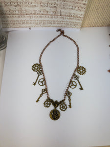steampunk charm necklace