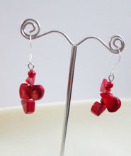 Load image into Gallery viewer, coral drop earrings