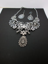 Load image into Gallery viewer, large butterfly statement necklace and earrings set