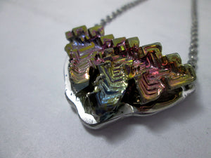 rainbow bismuth pendant