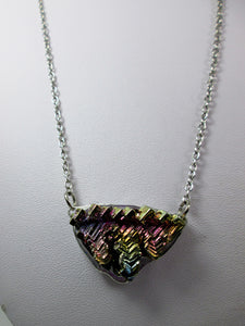 triangle bismuth necklace