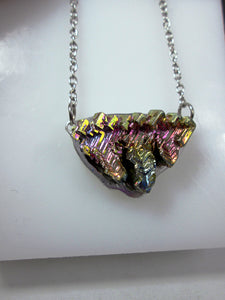 iridescent rainbow bismuth necklace