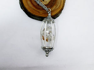 raw diamond quartz necklace