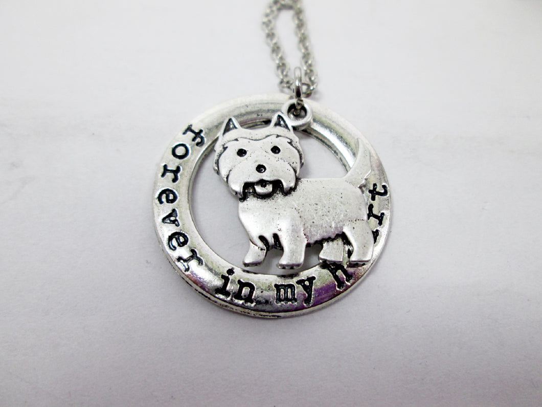 forever in my heart westie dog necklace
