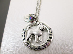 forever in my heart airedale terrier dog necklace with personalization