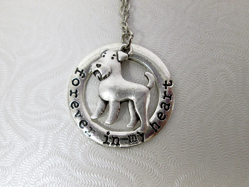 forever in my heart airedale terrier dog necklace