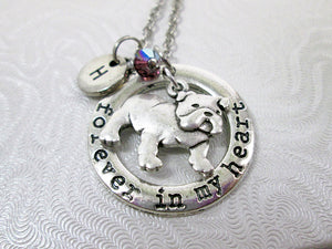 bull dog necklace with personalization