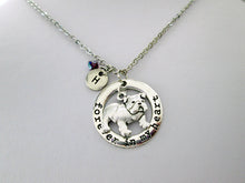 Load image into Gallery viewer, forever in my heart bulldog necklace with personalization