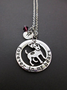 forever in my heart dog necklace with personalization