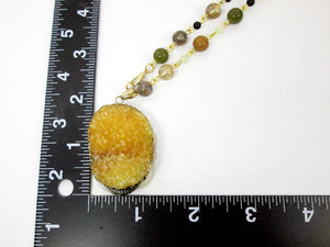 Convertible Lemon Quartz Crystals Healing Stones Necklace