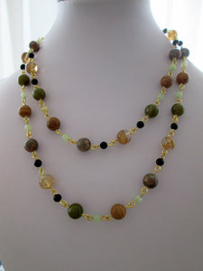 multi gemstones beaded necklace