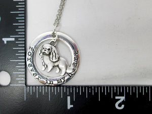 spaniel dog necklace with measurement