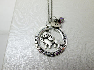 forever in my heart spaniel dog necklace