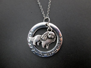 forever in my heart cavalier king charles spaniel dog necklace