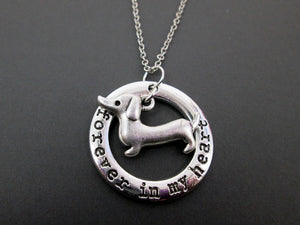forever in my heart sausage dog necklace