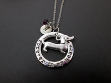 Load image into Gallery viewer, forever in my heart dachshund sausage dog necklace