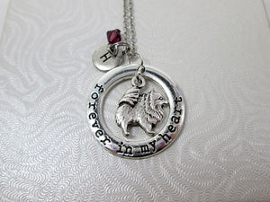 forever in my heart pomeranian puppy dog necklace with personalization