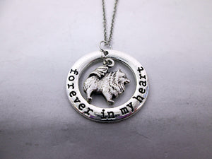forever in my heart pomeranian puppy necklace