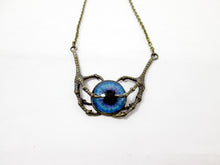 Load image into Gallery viewer, steampunk dragon claw glowing eye necklace