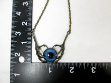 Load image into Gallery viewer, dragon claw and glowing eye necklace with measurement