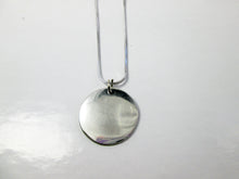 Load image into Gallery viewer, back view of mama pendant, showing pendant polished to mirror finish.