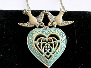 love bird heart necklace