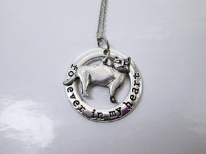 forever in my heart skinny cat necklace