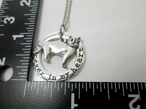 skinny cat necklace with measurement