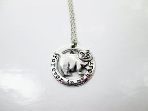 Forever in my heart Cat Memorial Necklace Sentimental Cat Loss Gift