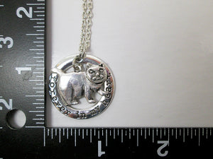chubby cat necklace with measurement