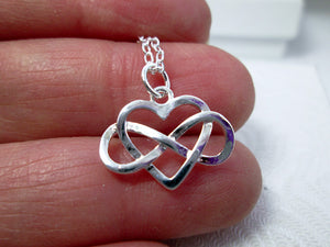 infinity love necklace close-up