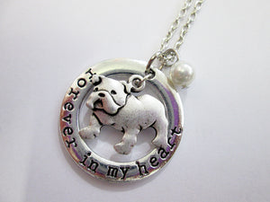 bulldog necklace with pearl