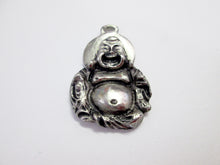 Load image into Gallery viewer, handmade pewter happy laughing Buddha pendant