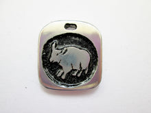 Load image into Gallery viewer, Year of the ox pendant with black background. (picture taken on a white background)