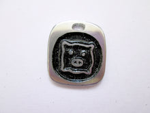 Load image into Gallery viewer, Year of the pig pendant with black background. (picture taken on a white background)