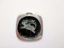 Load image into Gallery viewer, Year of the rat or mouse Chinese zodiac pendant  with black background (picture taken on a white background)