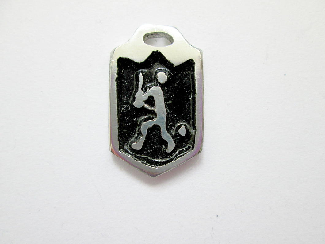 baseball player pendant with black background