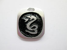 Load image into Gallery viewer, Year of the snake Chinese zodiac pendant with black background. (picture taken on a white background)