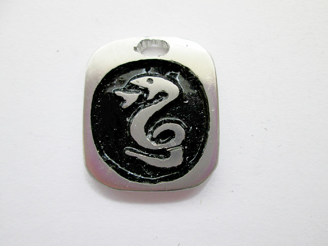 Year of the snake Chinese zodiac pendant with black background. (picture taken on a white background)